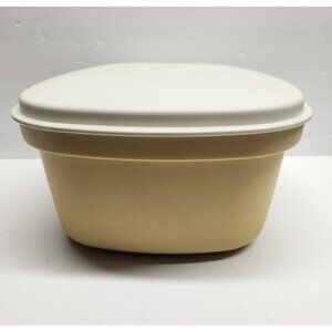 Tupperware Steamer Container Set Yellow Gold Lid, Insert 888-12 887-11 889-12